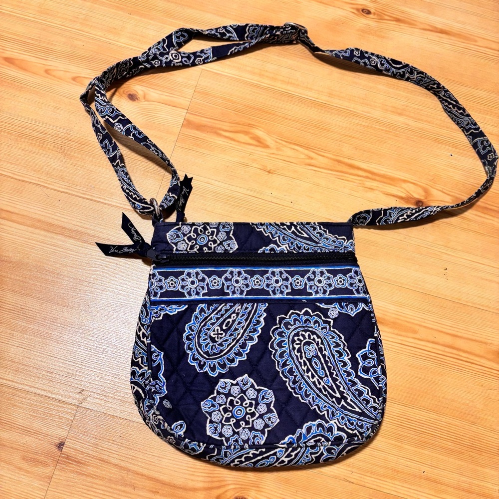 Vera Bradley Black and Blue Paisley Crossbody Bag